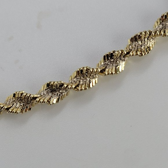 Vintage Silver 925 FAS Twisted 2 Tone Bracelet 8" marked Italy - Picture 2 of 4